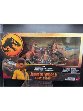 Jurassic World Chaos Theory Ben Escape Pack Dinosaur Toy Set By Mattel 4+ Years
